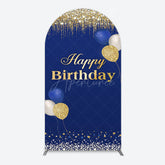 Aperturee - Aperturee Navy Blue Glitter Balloon Birthday Arch Backdrop